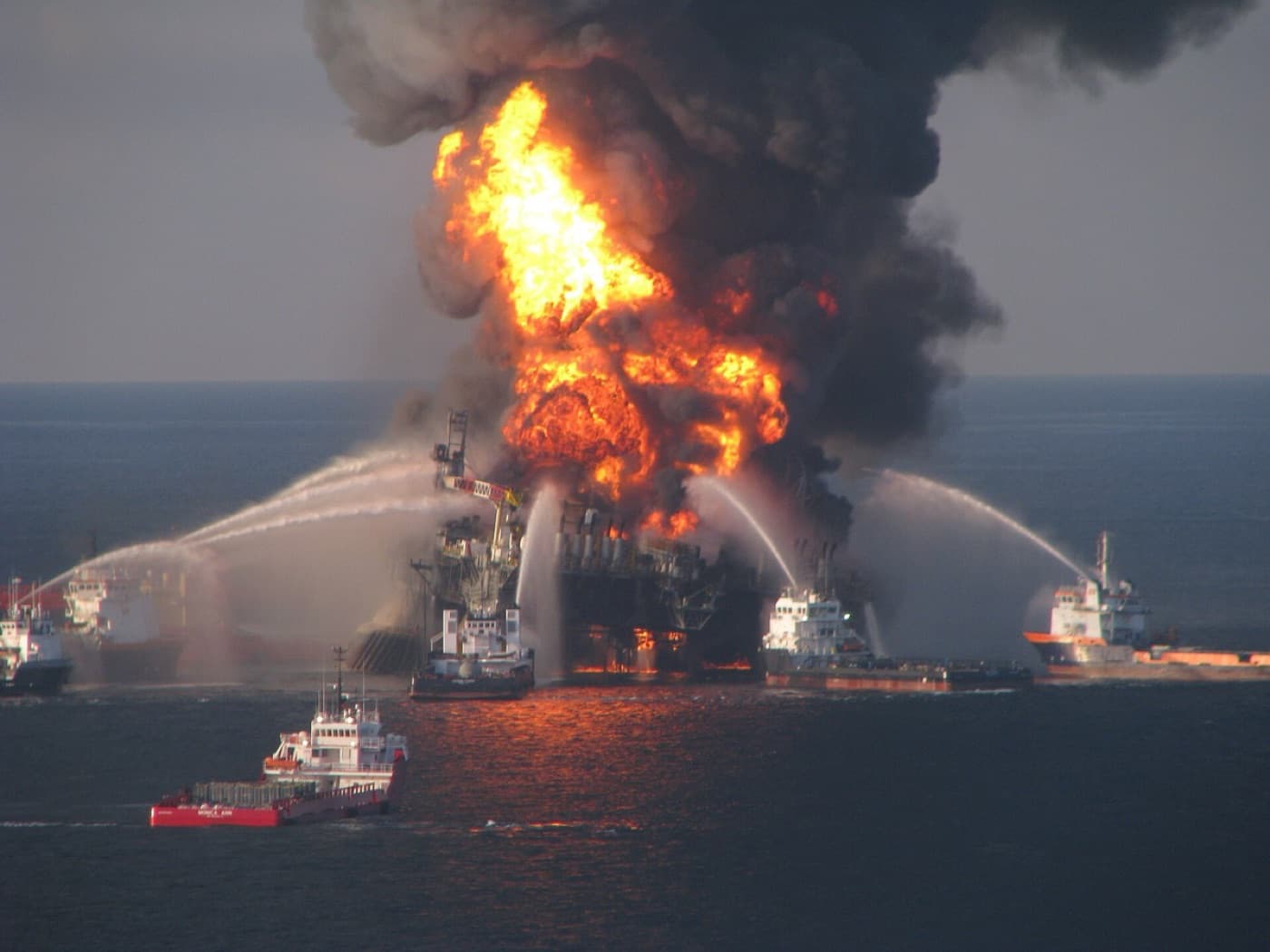 Rig on fire