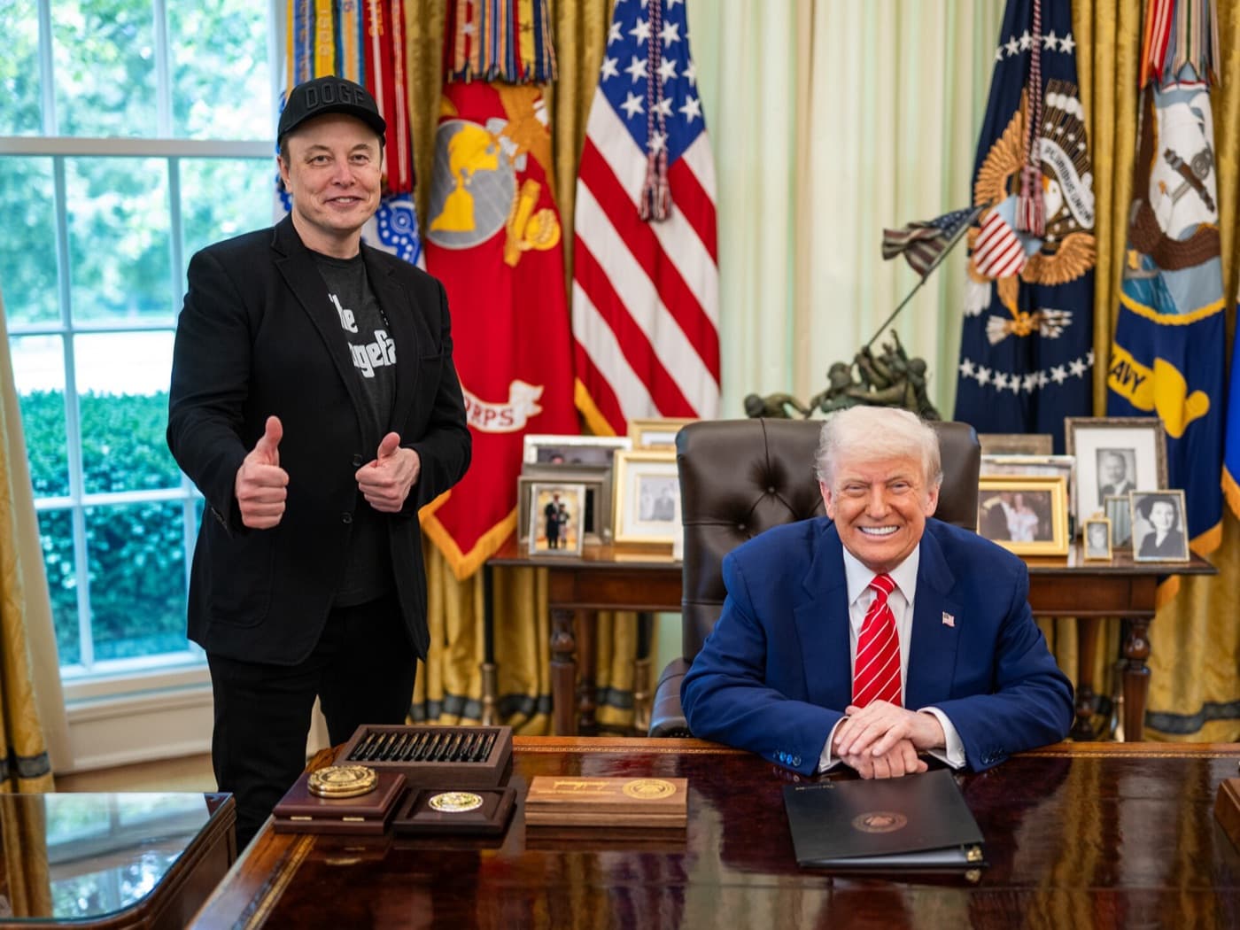 Trump + Musk press